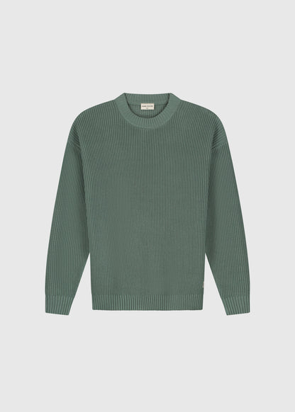 Heavy Waffle Crewneck - Slate Green