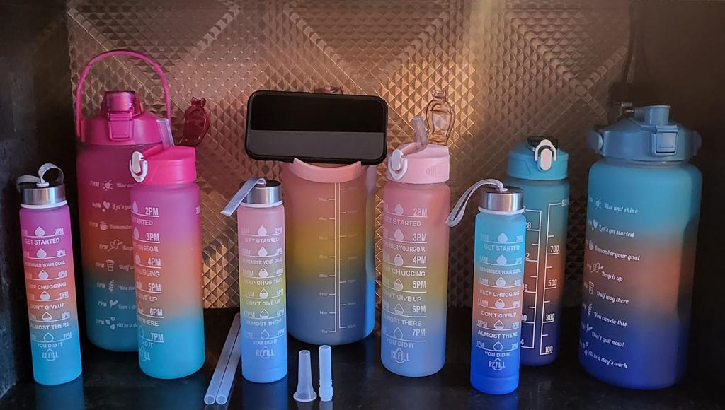 TRENDY-DEAL | 3-delige motivatie water drinkflessen set