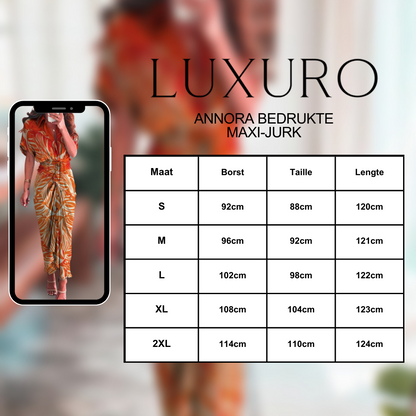 LUXURO® Annora Bedrukte Maxi-Jurk